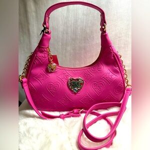 NEW Juicy Couture Pink Glitz Hobo Crossbody Bag